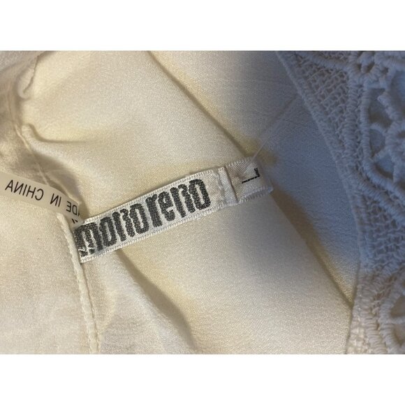 Monoreno White Dropped Waist White Cottagecore Flowy Dress Sz L - Picture 6 of 12